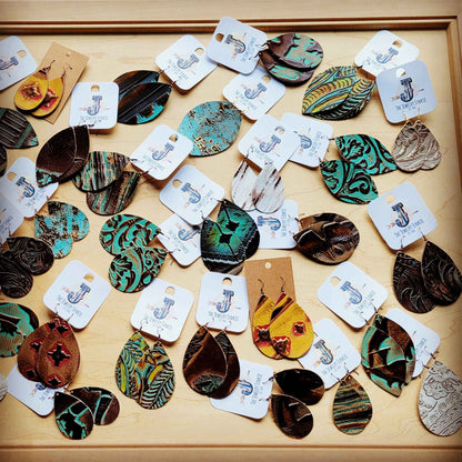 **Leather Earring Starter Pack-Embossed-10 Pairs 208p