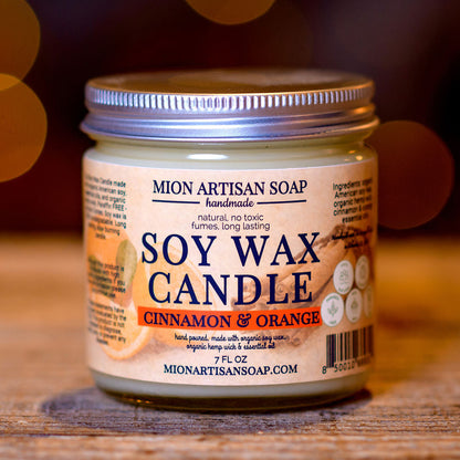 Cinnamon and Orange Soy Wax Candle | Long Lasting | 100% Natural