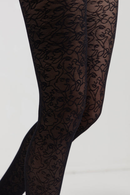 Fantasy Tights Conte Visages - Fantasy Pattern "Face"