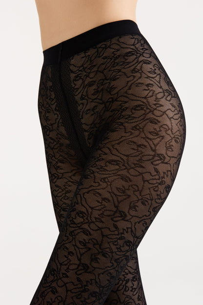 Fantasy Tights Conte Visages - Fantasy Pattern "Face"