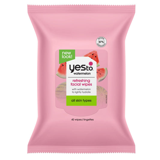 watermelon refreshing facial wipes with watermelon to lightly hydrate all skin types - 40 ct