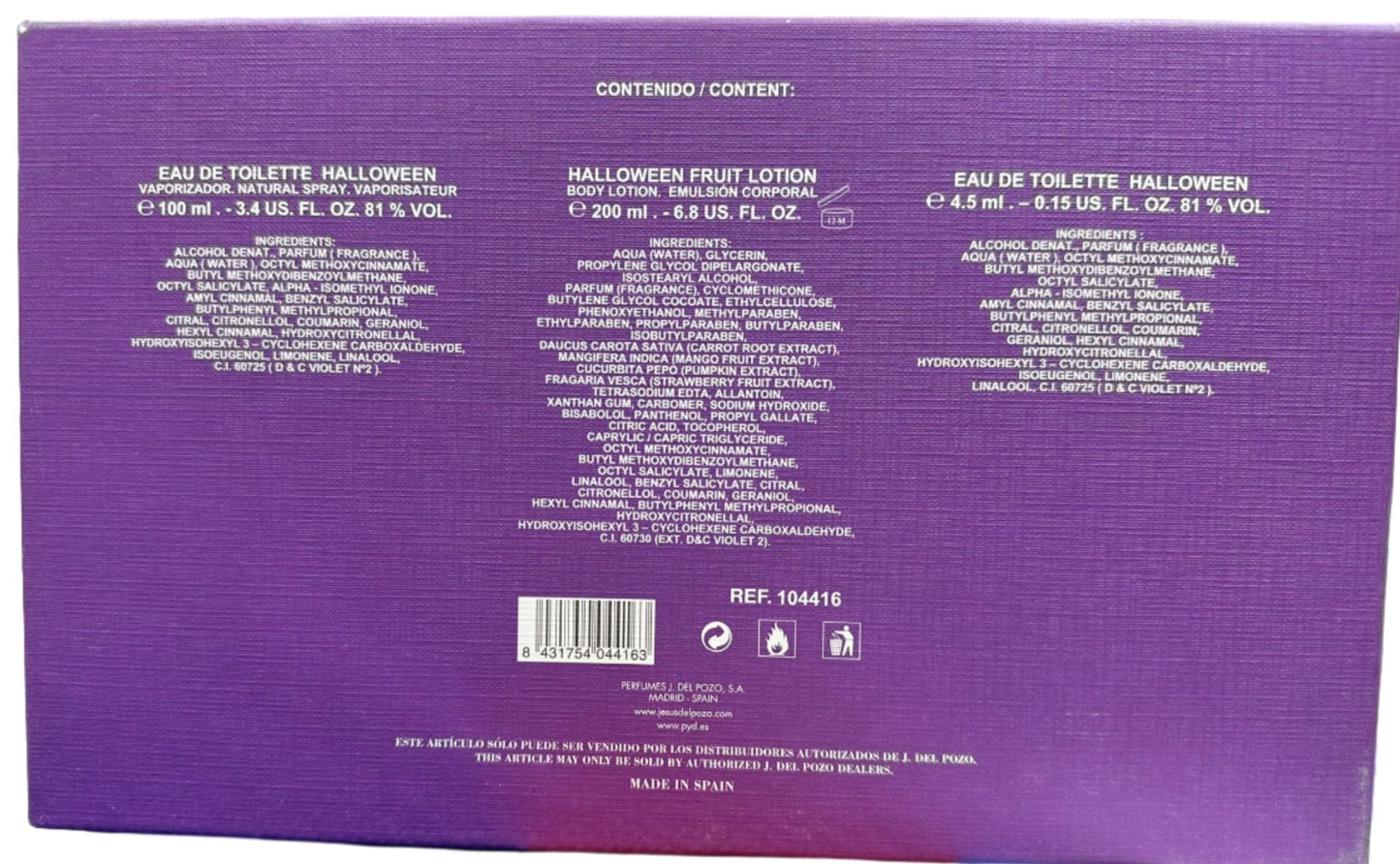 Halloween 3 pc Gift Set Eau De Toilette Women