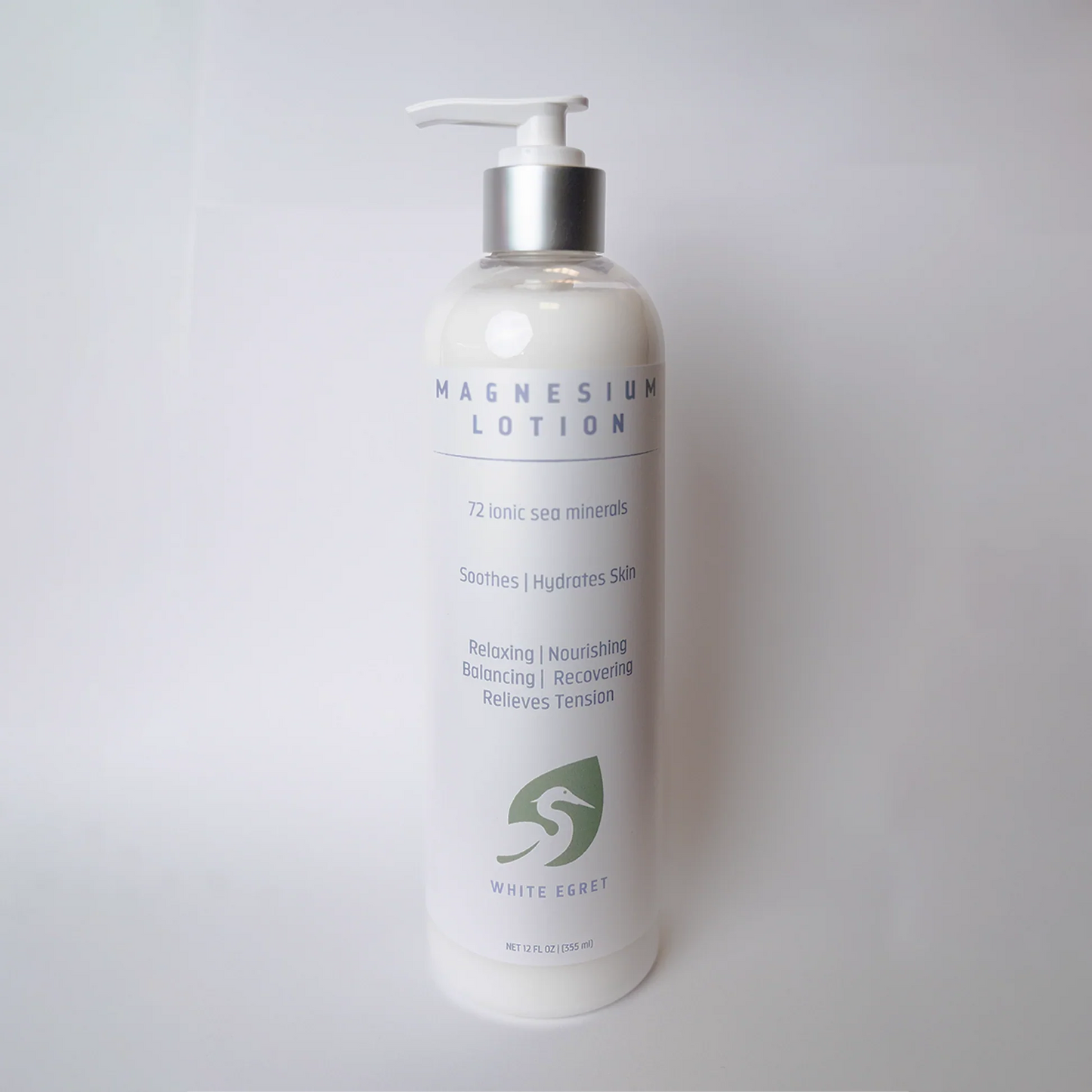 White Egret - Magnesium Lotion Soothes, 12 fl oz - Muscle Relaxation Topical
