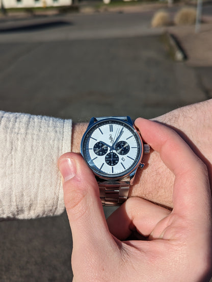 White and Black Chronograph