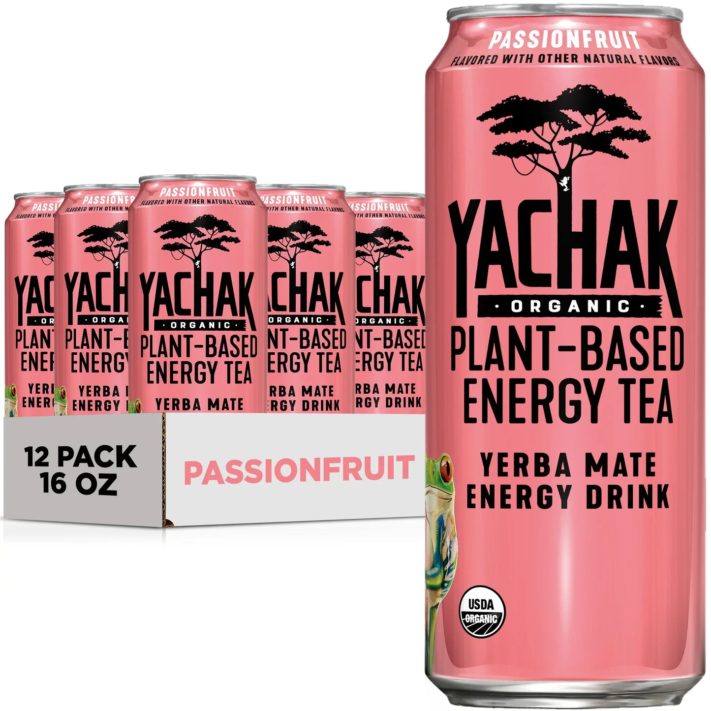 Yachak Passionfruit Yerba Mate, 16 oz Can (12-Pack)
