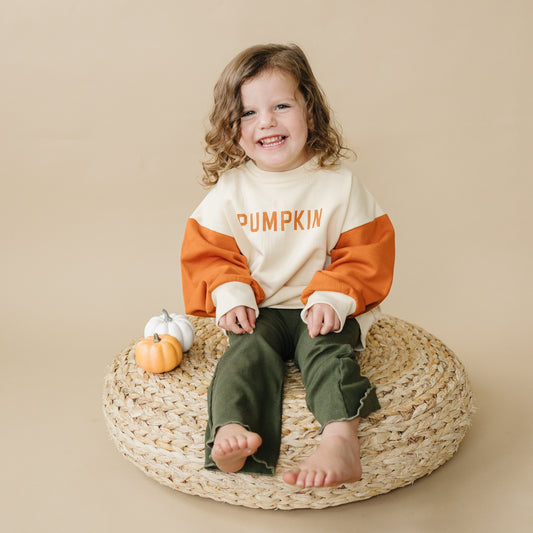 Colorblock ‘Pumpkin’ Crewneck Sweatshirt