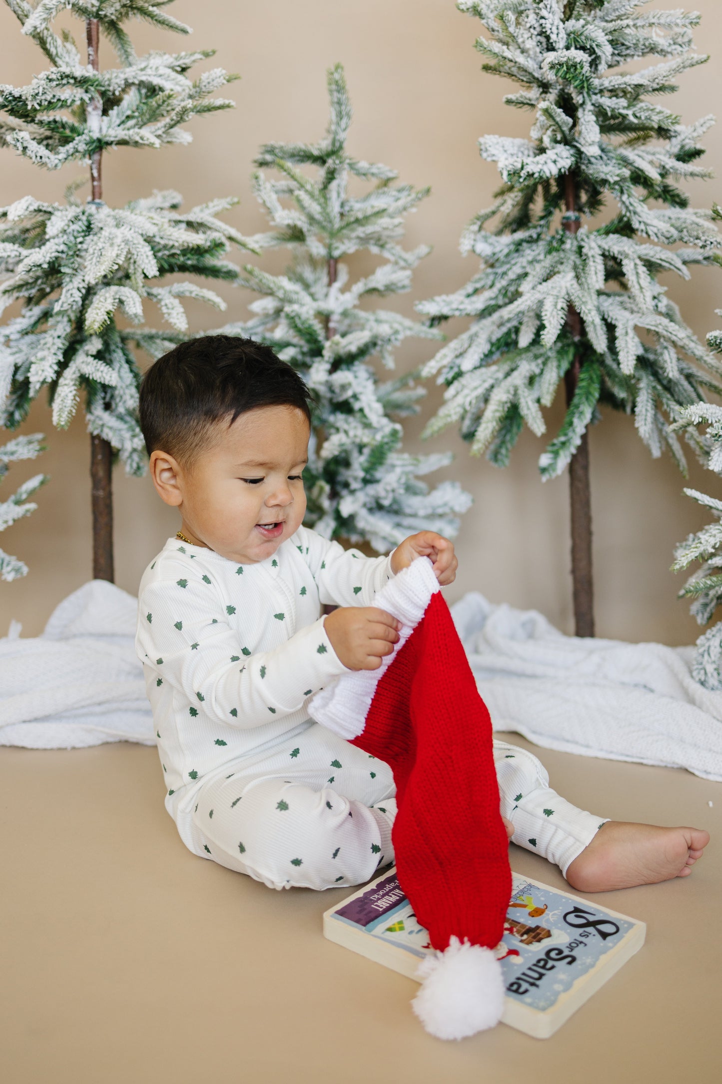 Tiny Trees Ribbed Bamboo Zippy Pajamas