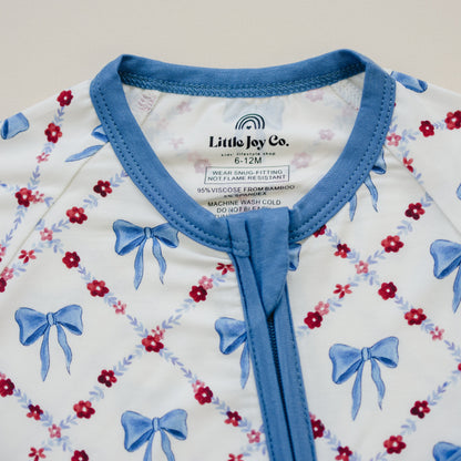 Red White & Bows Bamboo Zippy Pajamas