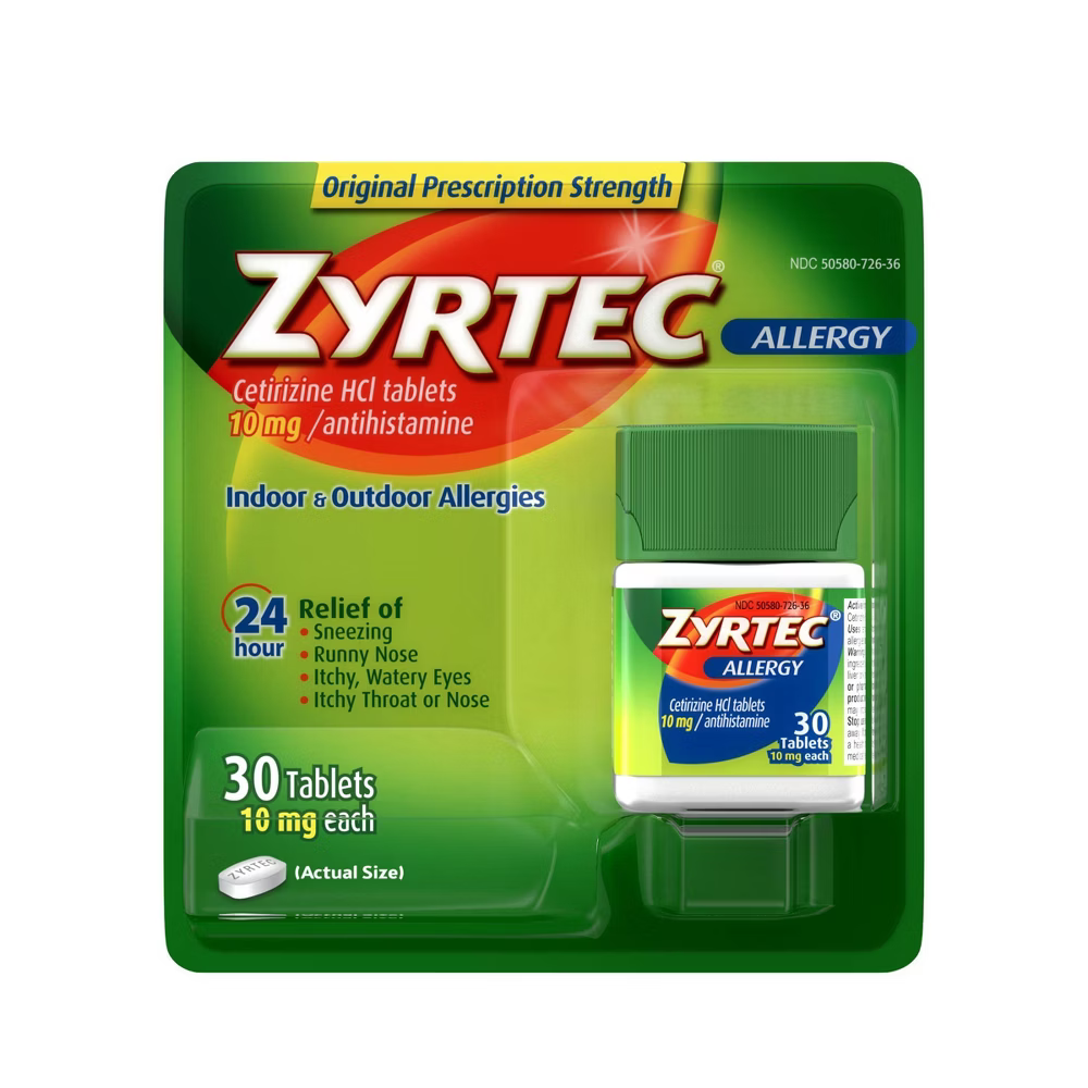 Zyrtec Allergy Relief Tablets (10 mg, 30 ct)
