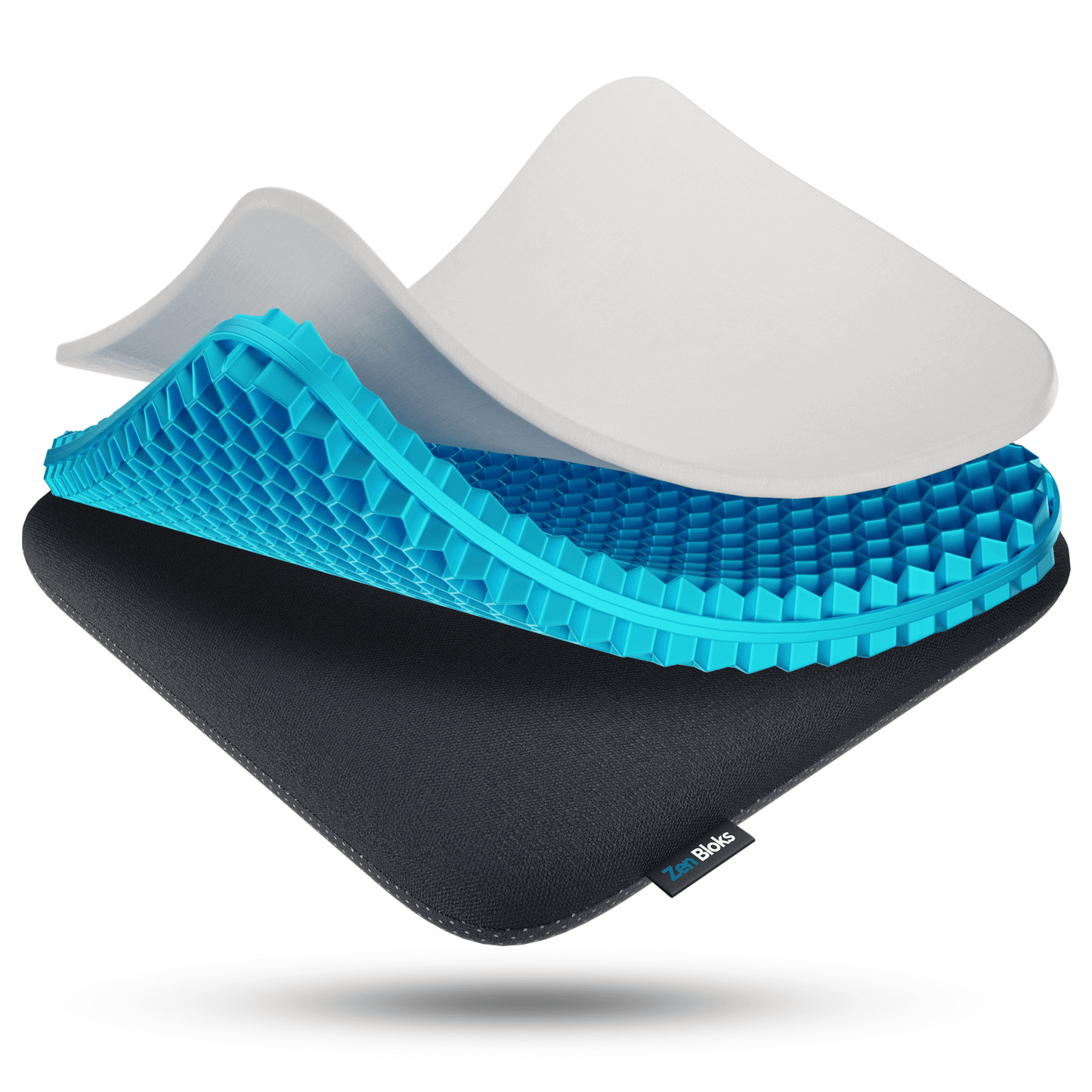 ZenBloks XL Gel Seat Cushion  – Sitting Comfort for Office, Car, Truck, and Gaming Chairs