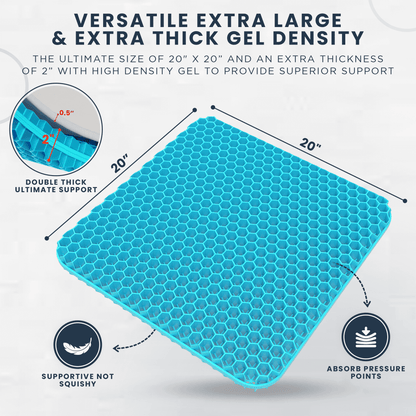ZenBloks XL Gel Seat Cushion  – Sitting Comfort for Office, Car, Truck, and Gaming Chairs