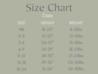 Tiny Trees Ribbed Bamboo Zippy Pajamas