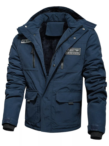 Men's Plus Size Winter Warm Hooded Padded Coat