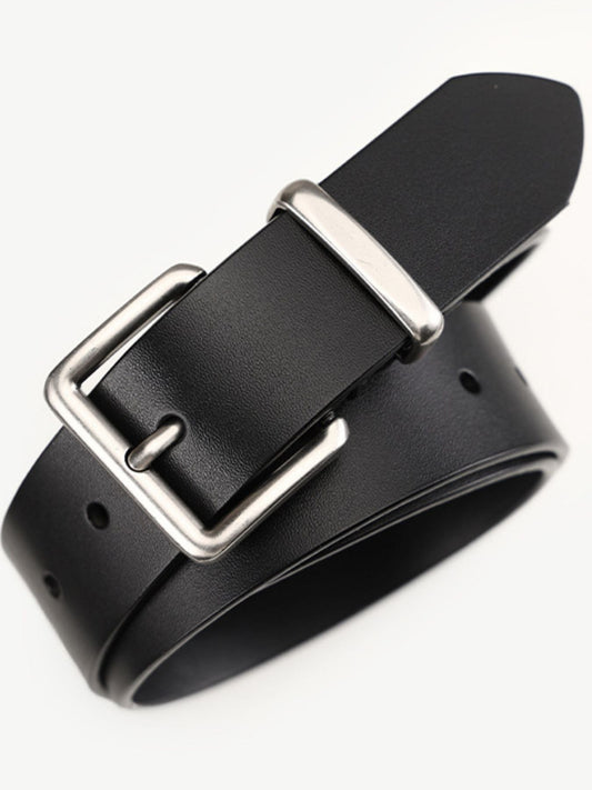 Classic Leather Belt with Buckle