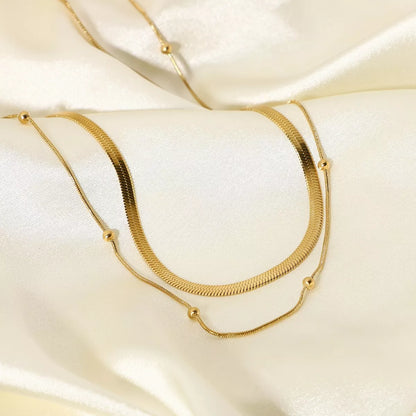 2 Piece 18K Gold-Plated Chain Necklace