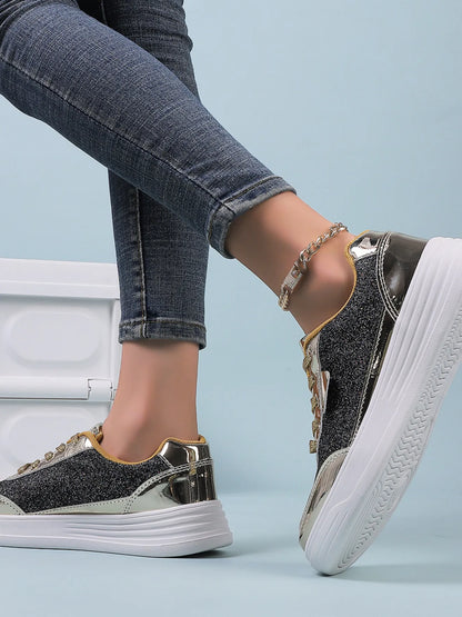 Glitter Metallic Platform Sneakers