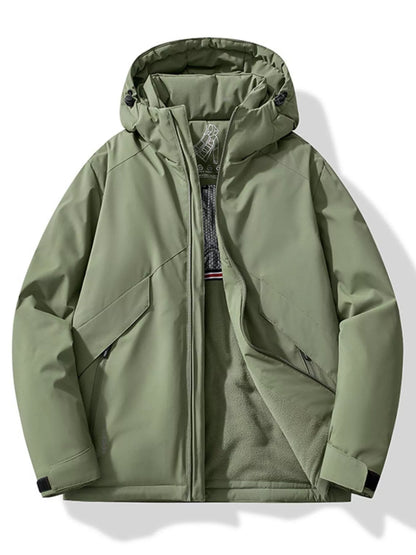 Men's Plus Size Zip Up Hooded Windproof Jacket