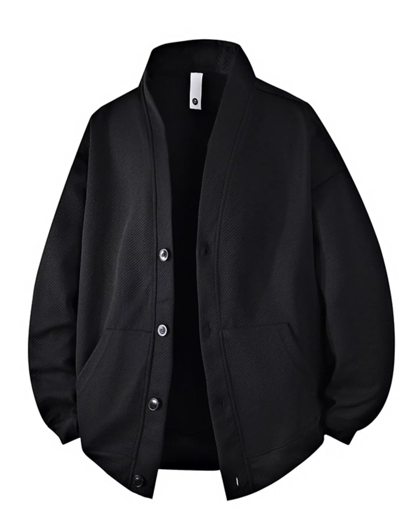Men‘s Plus Size Textured Button-Down Casual Jacket