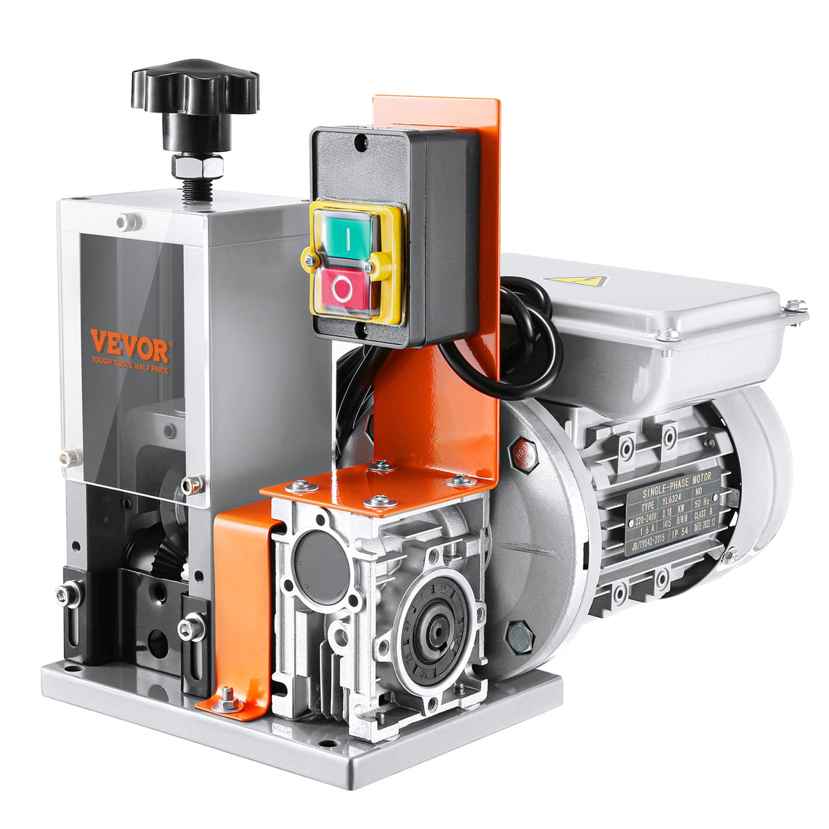 VEVOR Automatic Wire Stripping Machine,  Electric Motorized Cable Stripper, 180 W, 60 Ft Min Wire Peeler With Visible Stripping Depth Reference, For Scrap Copper Recycling