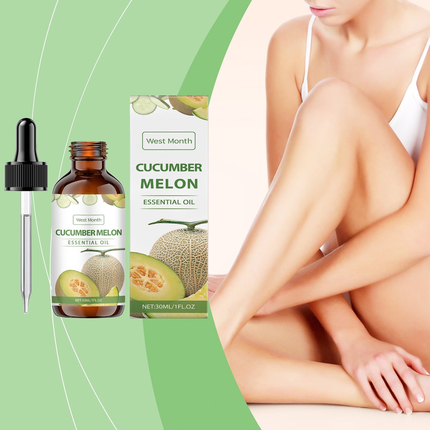 West Month Cucumber Soothing Care Essential Oil, Hydrating, Tender And Nourishing Skin Fragrance Plant Soothing Essential Oil