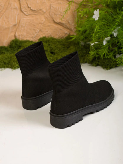 Knit Ankle Boots with Sock-Like Comfort