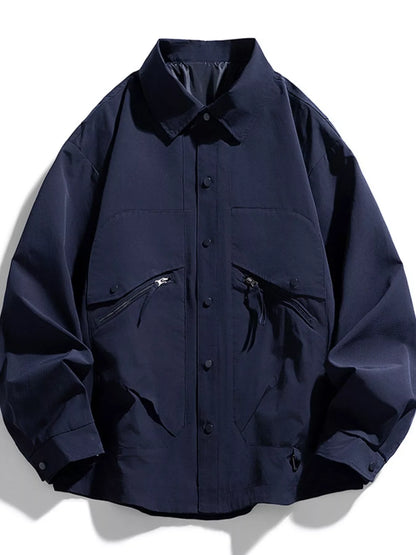 Men's Plus Size Casual Snap-Down Jacket