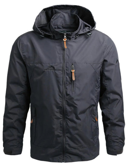Men's Plus Size Outdoor Windproof Hooded Jacket