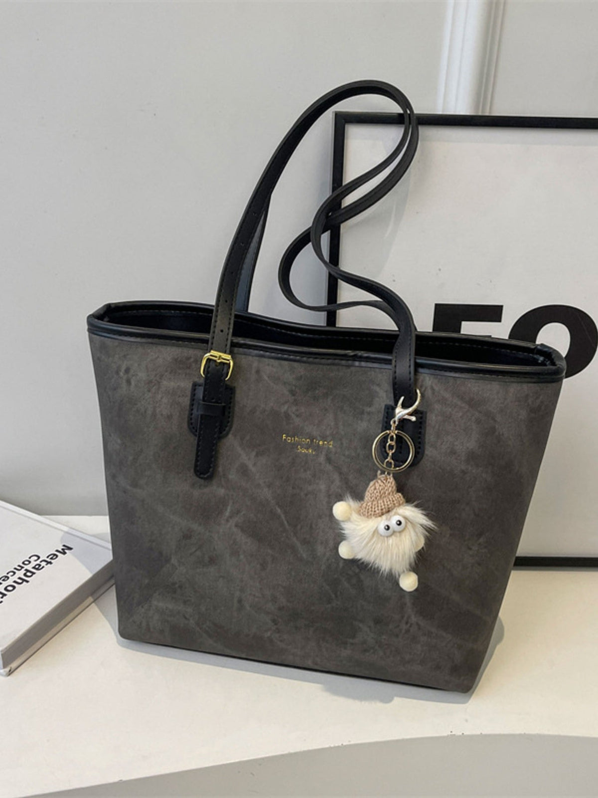 Contrast Strap Tote Bag