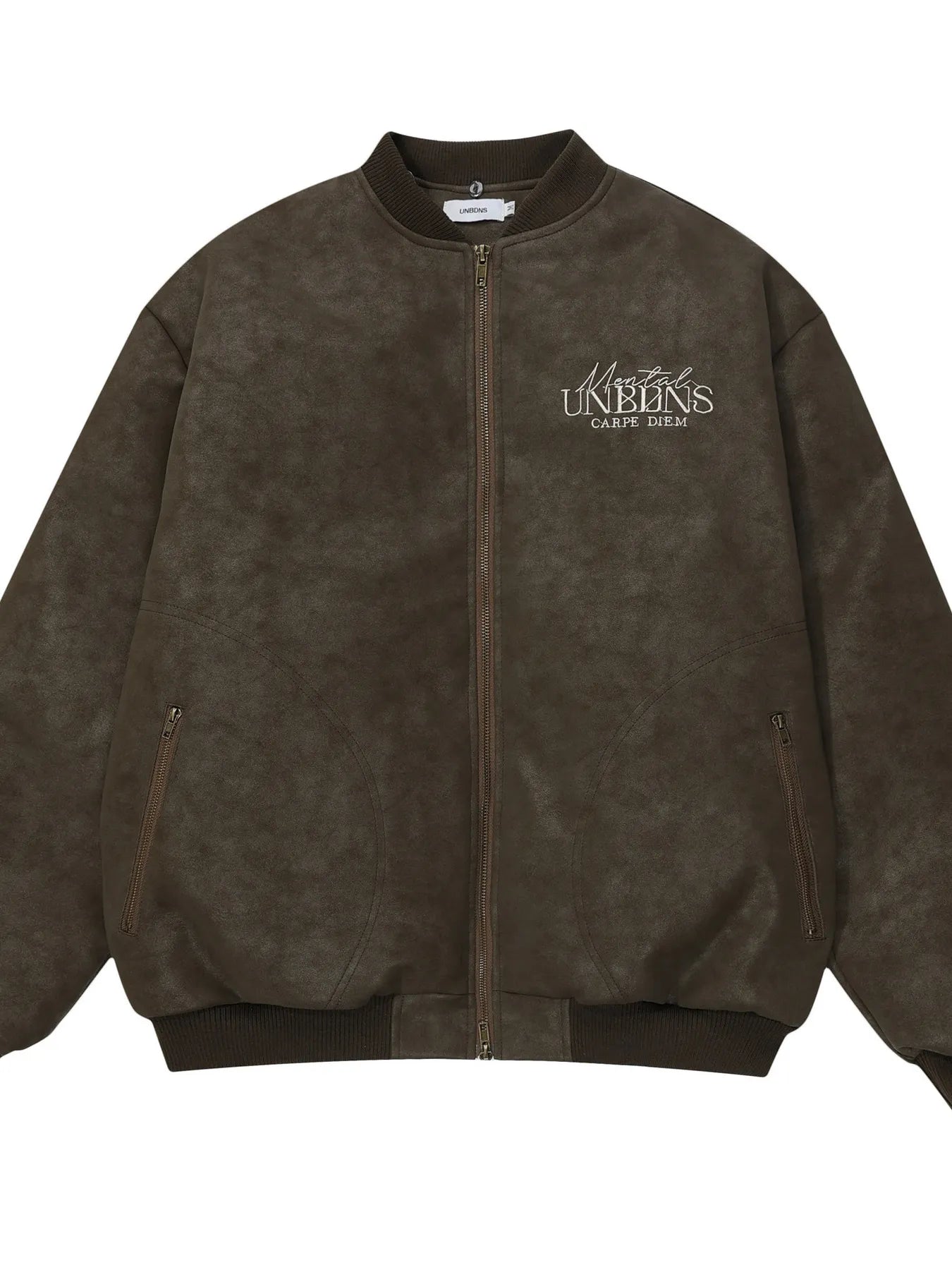 Men's Plaid Collar Detail Zip Up Jacket