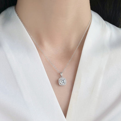 Moissanite 925 Sterling Silver Pendant Necklace