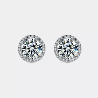 1 Carat Moissanite 925 Sterling Silver Stud Earrings