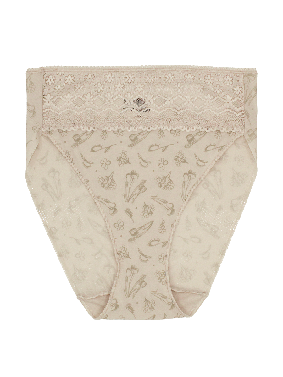 Lace Trim High-Cut Brief