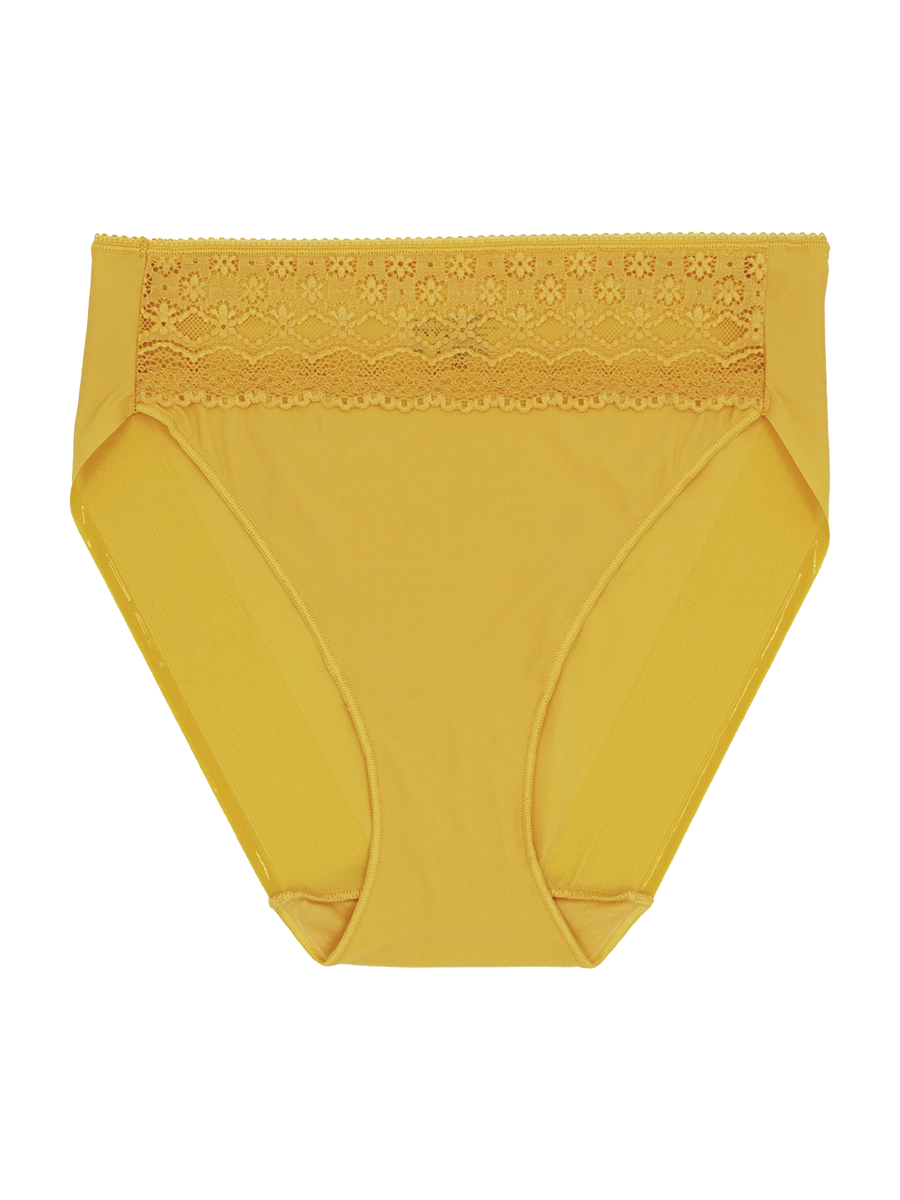 Lace Trim High-Cut Brief