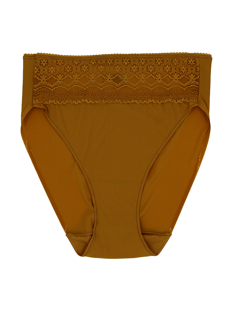Lace Trim High-Cut Brief