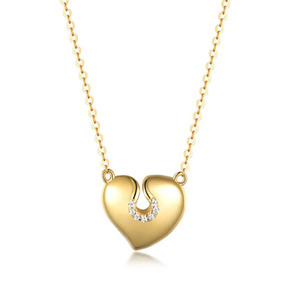 Moissanite 925 Sterling Silver Heart Necklace
