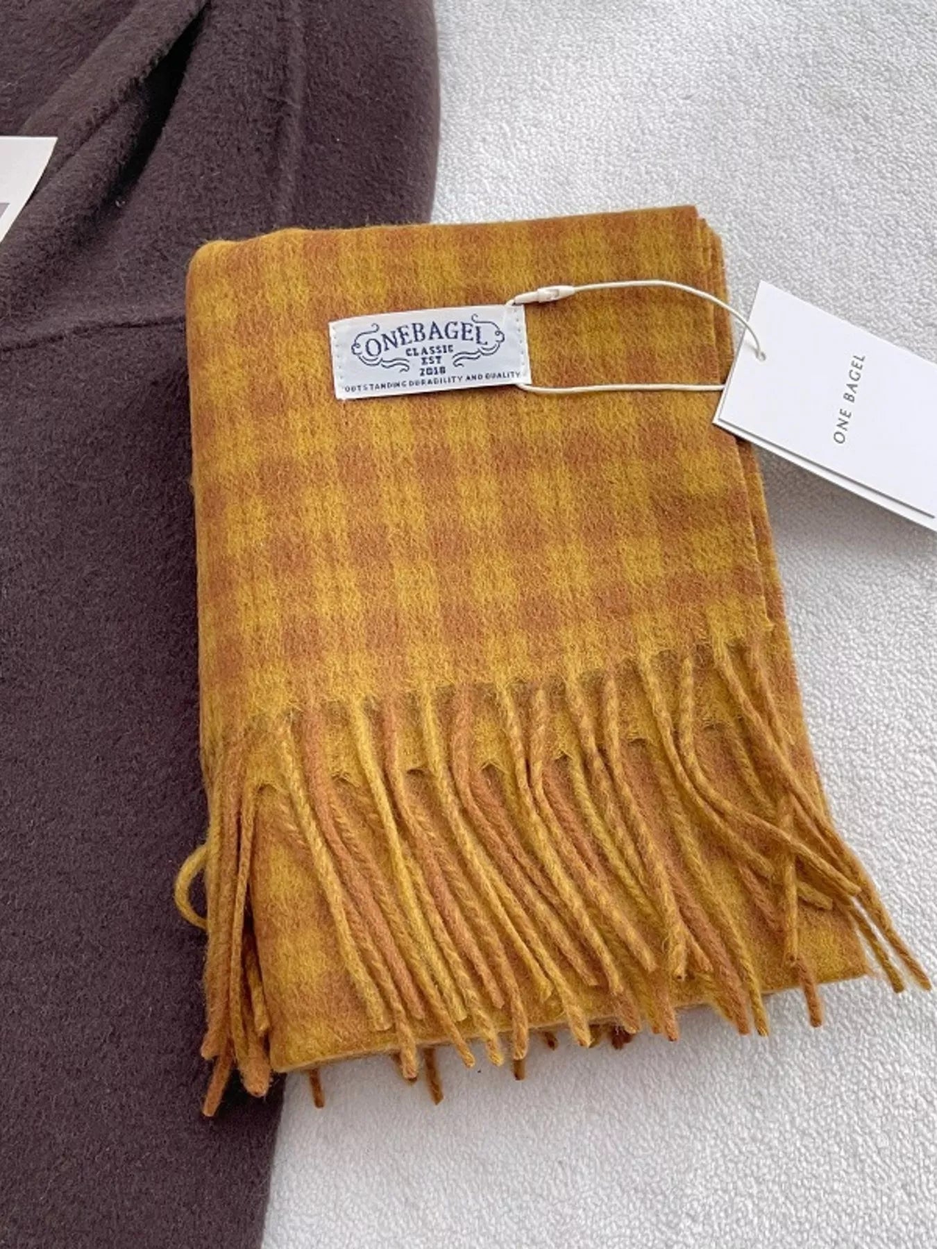 Classic Plaid Fringe Scarf