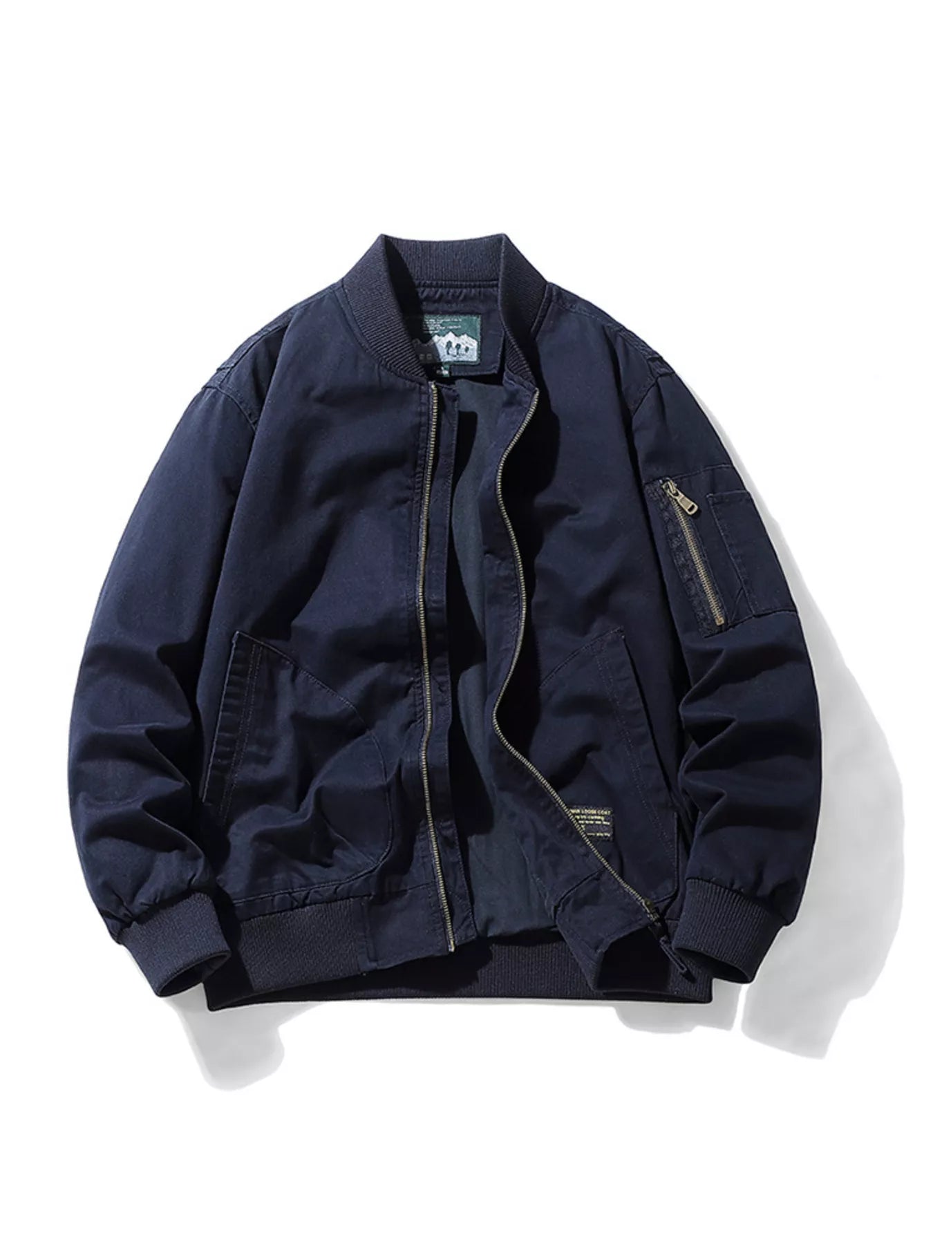 Men's Plus Size Zip Up Long Sleeve Jacket