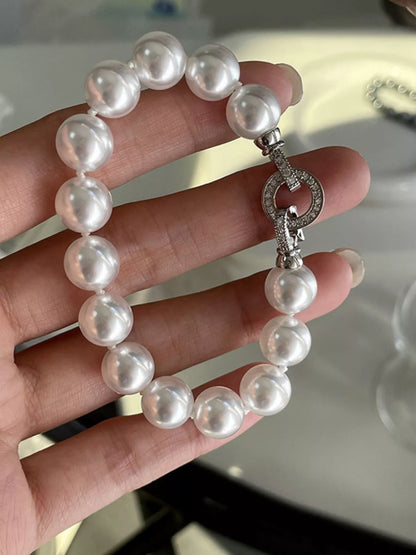 Pearl Beaded Bracelet with Clasp