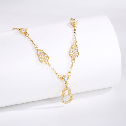 925 Sterling Silver Zircon Gourd Necklace