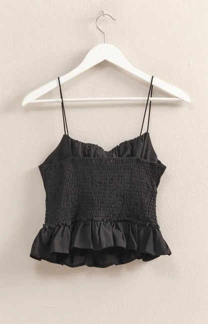 HYFVE Poplin Smocked Waist Summery Cami Top