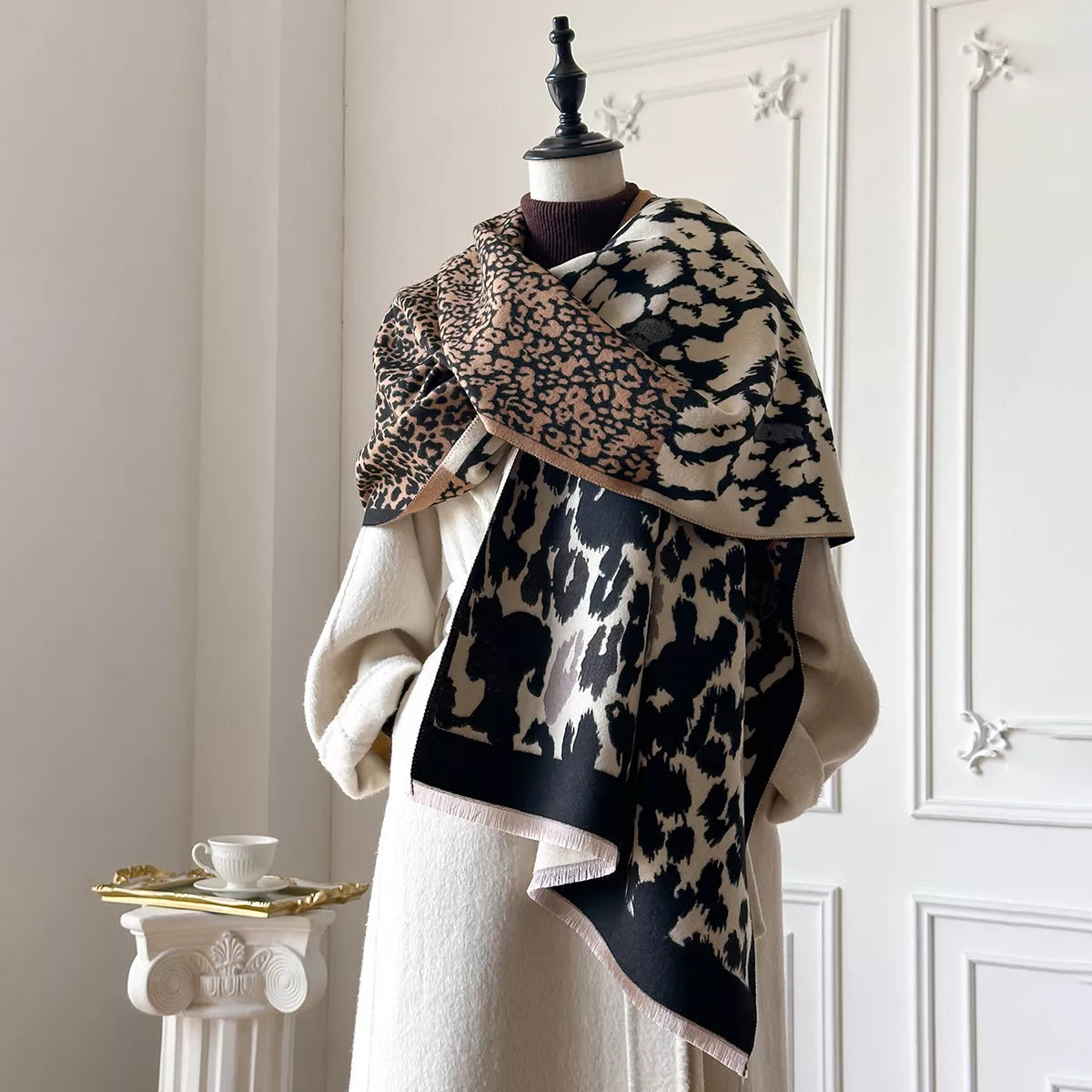 Leopard Print Winter Scarf