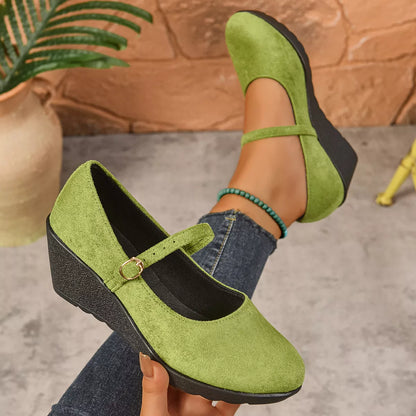 Round Toe Wedge Loafers