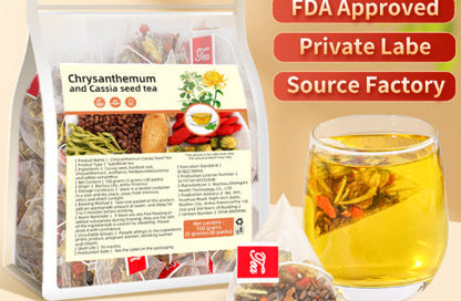Ginseng Five Treasure Tea English Label Combination Health Tea Triangle Bag
