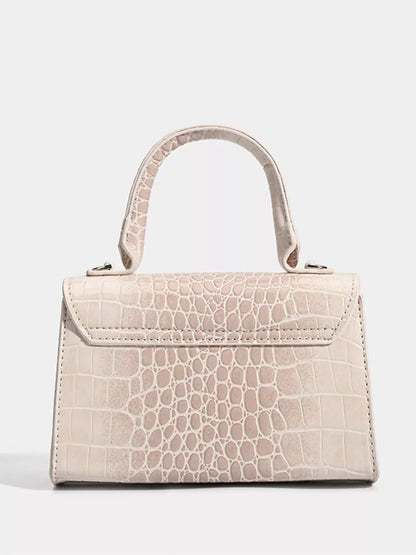 Croc-Embossed Top Handle Handbag