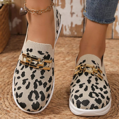 Leopard Round Toe Slip-Ons
