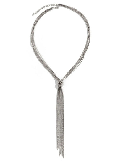 Twisted Knot ChainTassel Necklace