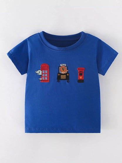 Children's Embroidered Round Neck T-Shirt