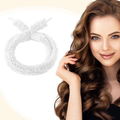 Satin Heatless Hair Curler, Lazy Natural Soft Wave DIY Heatless Curls For Sleep In Overnight, For All Hair Types - White