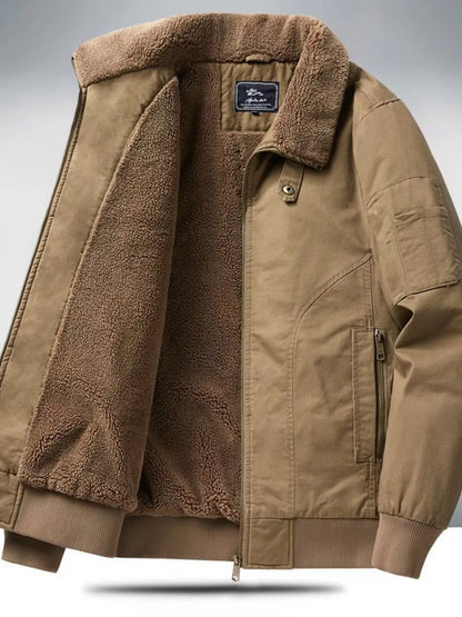Men's Plus Size Sherpa Lined Zip Up Jacket