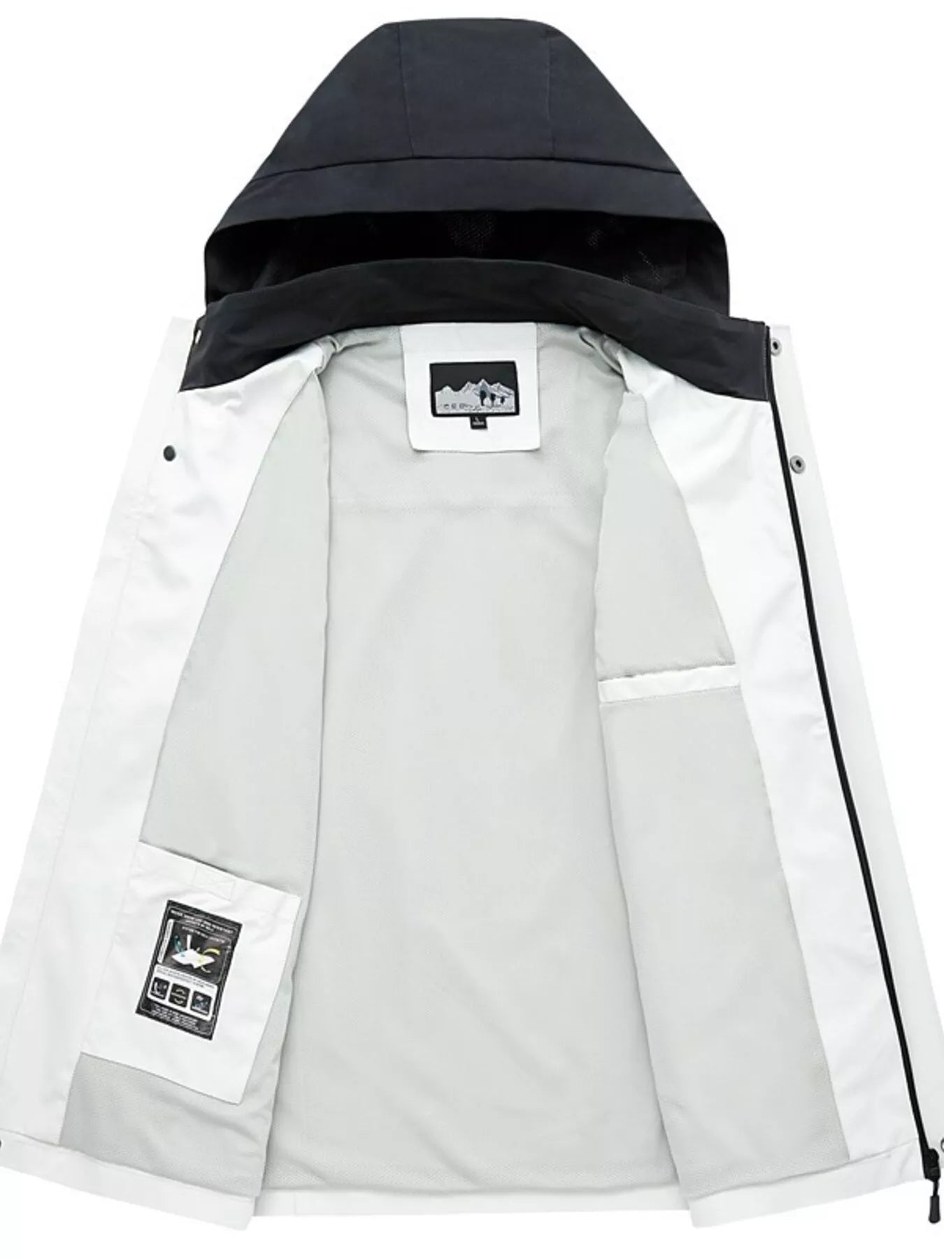 Men's Plus Size Two-Tone Hooded Outdoor Jacket